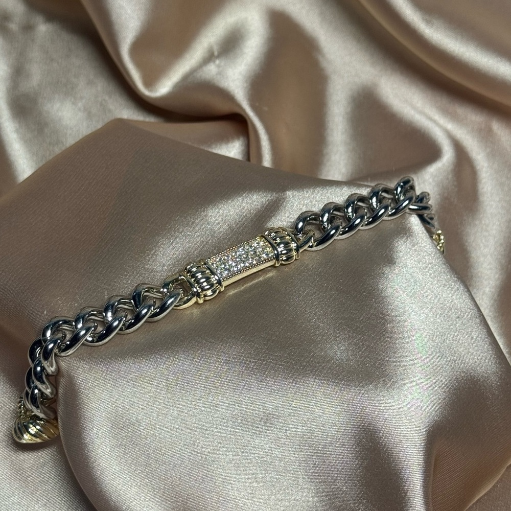 Elegant Silver and Gold Chain Bracelet